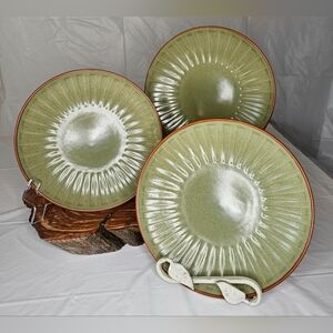 Mikasa *HOST PICK* Palomino Green HA207 Stoneware Salad Plates Bundle